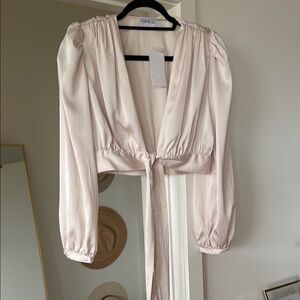 Sophie Rue Cream Tie-Front Blouse